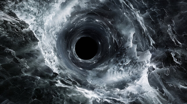 The black hole in the universe and the galaxy in outer space.