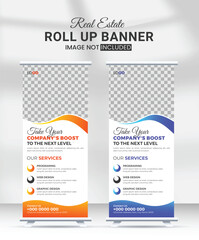 Corporate rollup or X banner design template