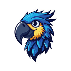 Parrot head cartoon character illustration