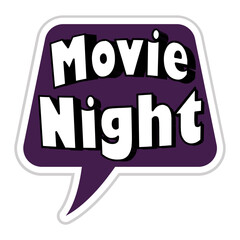 Movie Night Messages Sticker Design lettering sticker typographic message chat badge