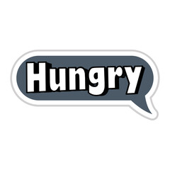 Hungry Messages Sticker Design lettering sticker typographic message chat badge