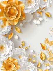 Elegant Floral Border for Romantic Celebrations Generative AI