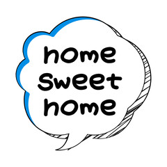 Home Sweet Home Messages Sticker Design lettering sticker typographic message chat badge