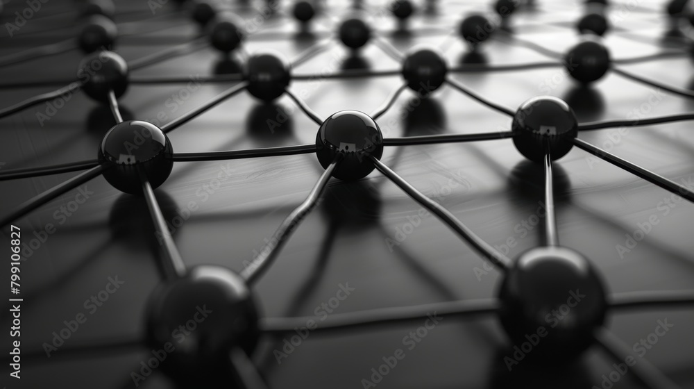 Poster a network of interconnected lines and shapes symbolizing a strong safety system or a supportive comm