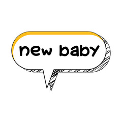 New Baby Messages Sticker Design lettering sticker typographic message chat badge