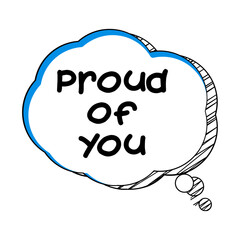 Proud of You Messages Sticker Design lettering sticker typographic message chat badge