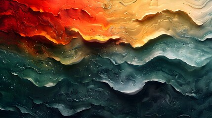 the captivating allure of an abstract green and red gradient backdrop, adorned with intricate textures that beckon exploration - obrazy, fototapety, plakaty