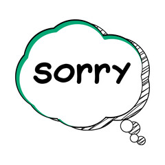 Sorry Messages Sticker Design lettering sticker typographic message chat badge