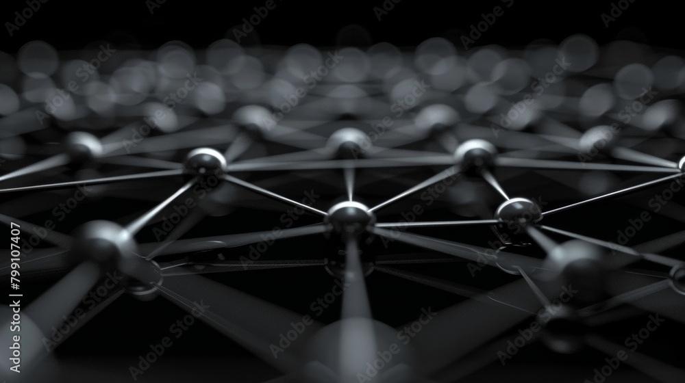 Poster a network of interconnected lines and shapes symbolizing a strong safety system or a supportive comm