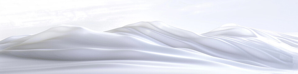 Obraz premium A cool glacier white wave, crisp and serene, moving smoothly over a white backdrop, rendered in a stunning high-resolution photo.