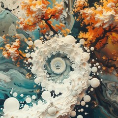 Abstract illustration of a fractal pattern - obrazy, fototapety, plakaty