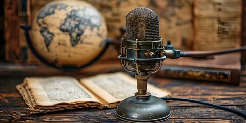 Vintage Podcast Setup Examines the Impact of Historical Treaties and Agreements on Current International Relations