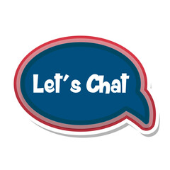 Let's Chat Messages Sticker Design lettering sticker typographic message chat badge