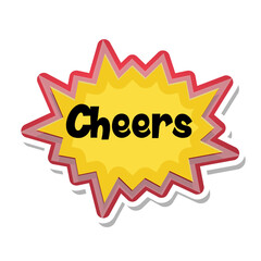 Cheers Messages Sticker Design lettering sticker typographic message chat badge