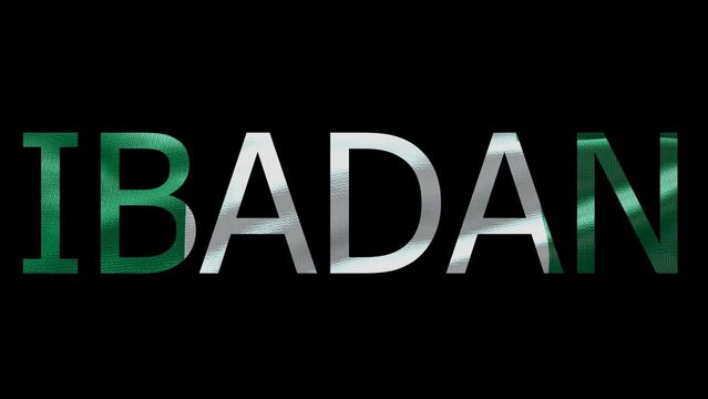 Ibadan Name on Transparent Background. Waving Flag