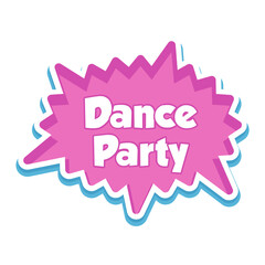 Dance Party Messages Sticker Design lettering sticker typographic message chat badge