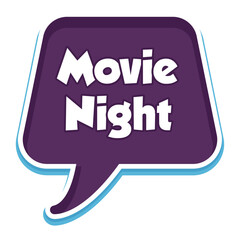 Movie Night Messages Sticker Design lettering sticker typographic message chat badge