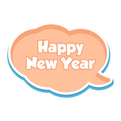 Happy New Year Messages Sticker Design lettering sticker typographic message chat badge