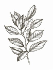 Elegant Floral Branch for Wedding Invitation Design Generative AI