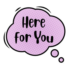 Here for You Messages Sticker Design lettering sticker typographic message chat badge