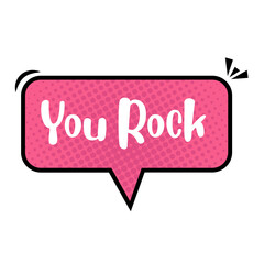 You Rock Messages Sticker Design lettering sticker typographic message chat badge