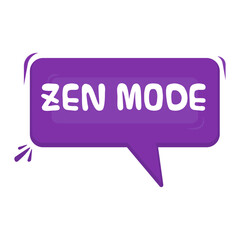 Zen Mode Messages Sticker Design lettering sticker typographic message chat badge
