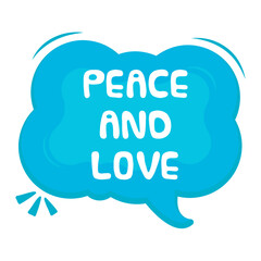 Peace and Love Messages Sticker Design lettering sticker typographic message chat badge