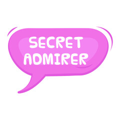 Secret Admirer Messages Sticker Design lettering sticker typographic message chat badge