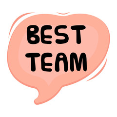 Best Team Messages Sticker Design lettering sticker typographic message chat badge