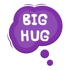 Big Hug Messages Sticker Design lettering sticker typographic message chat badge