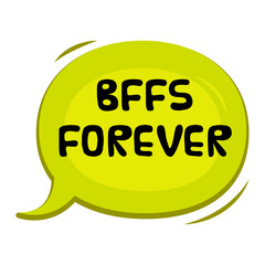 BFFs Forever Messages Sticker Design lettering sticker typographic message chat badge