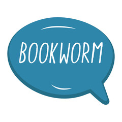 Bookworm Messages Sticker Design lettering sticker typographic message chat badge