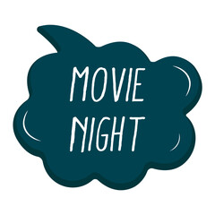 Movie Night Messages Sticker Design lettering sticker typographic message chat badge