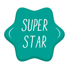 Superstar Messages Sticker Design lettering sticker typographic message chat badge