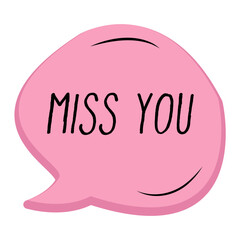 Miss You Messages Sticker Design lettering sticker typographic message chat badge