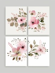 Wedding Floral Frame with Pink Bouquet Generative AI