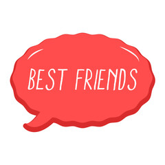Best Friends Messages Sticker Design lettering sticker typographic message chat badge
