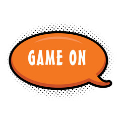 Game On Messages Sticker Design lettering sticker typographic message chat badge