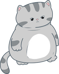 cartoon cat with a sad expression