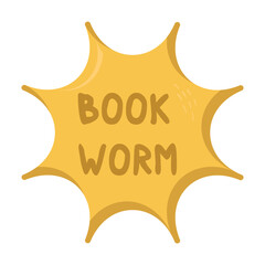 Bookworm Messages Sticker Design lettering sticker typographic message chat badge