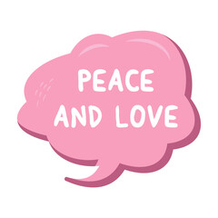 Peace and Love Messages Sticker Design lettering sticker typographic message chat badge