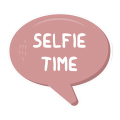 Selfie Time Messages Sticker Design lettering sticker typographic message chat badge
