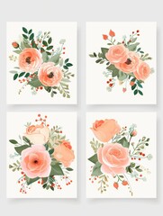 Elegant Floral Wedding Invitation Card Template Generative AI