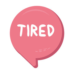 Tired Messages Sticker Design lettering sticker typographic message chat badge