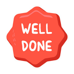 Well Done Messages Sticker Design lettering sticker typographic message chat badge