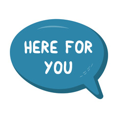 Here for You Messages Sticker Design lettering sticker typographic message chat badge