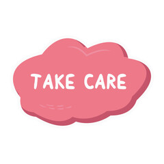 Take Care Messages Sticker Design lettering sticker typographic message chat badge