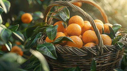 orange an orange in the gardener's basket Ready to export to the world market.