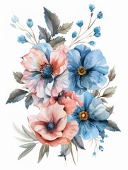 Vibrant Floral Illustration for Greeting Cards Generative AI