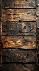 Close Up of Wooden Door With Rivets